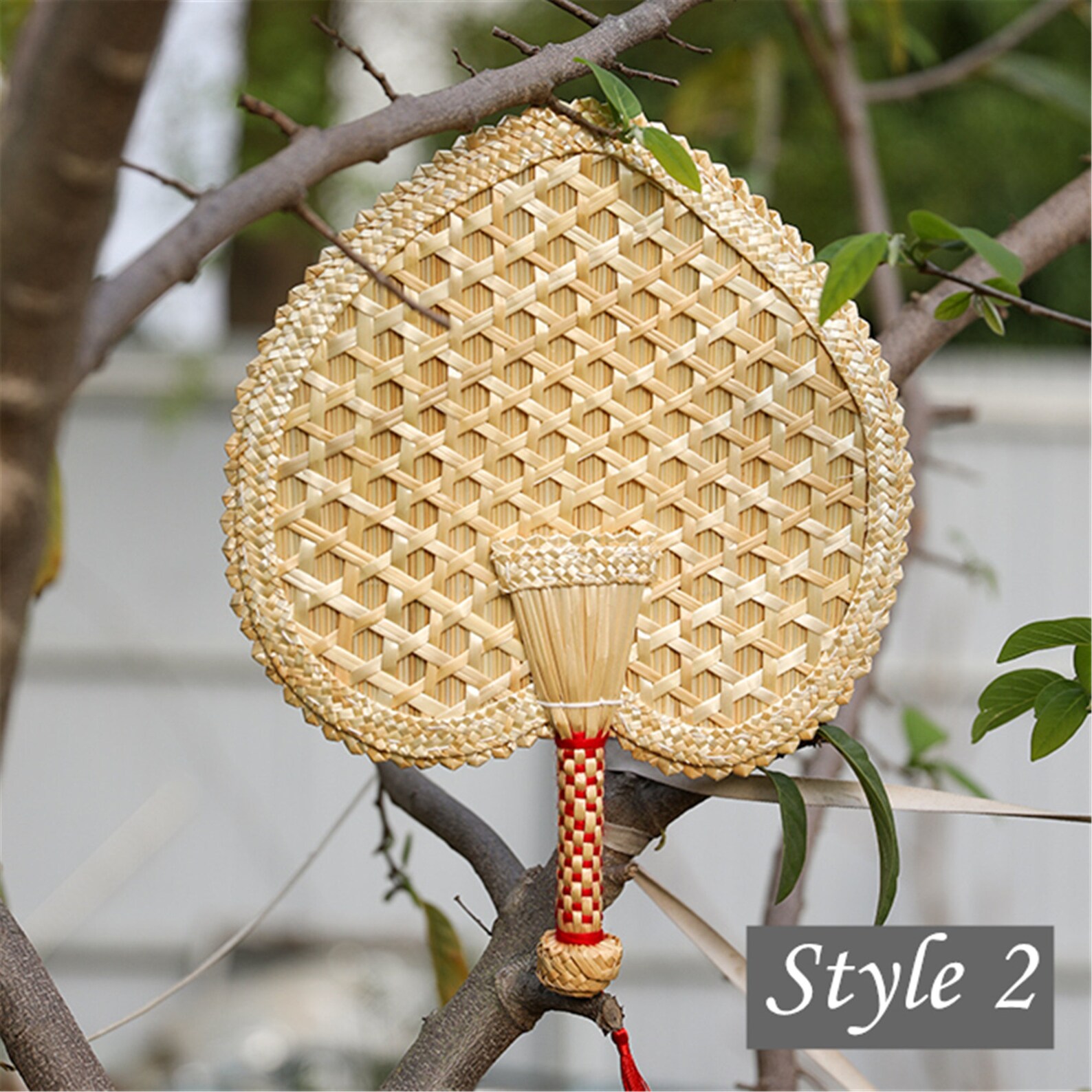Hand woven straw fan with handle woven bamboo fan decoration Etsy