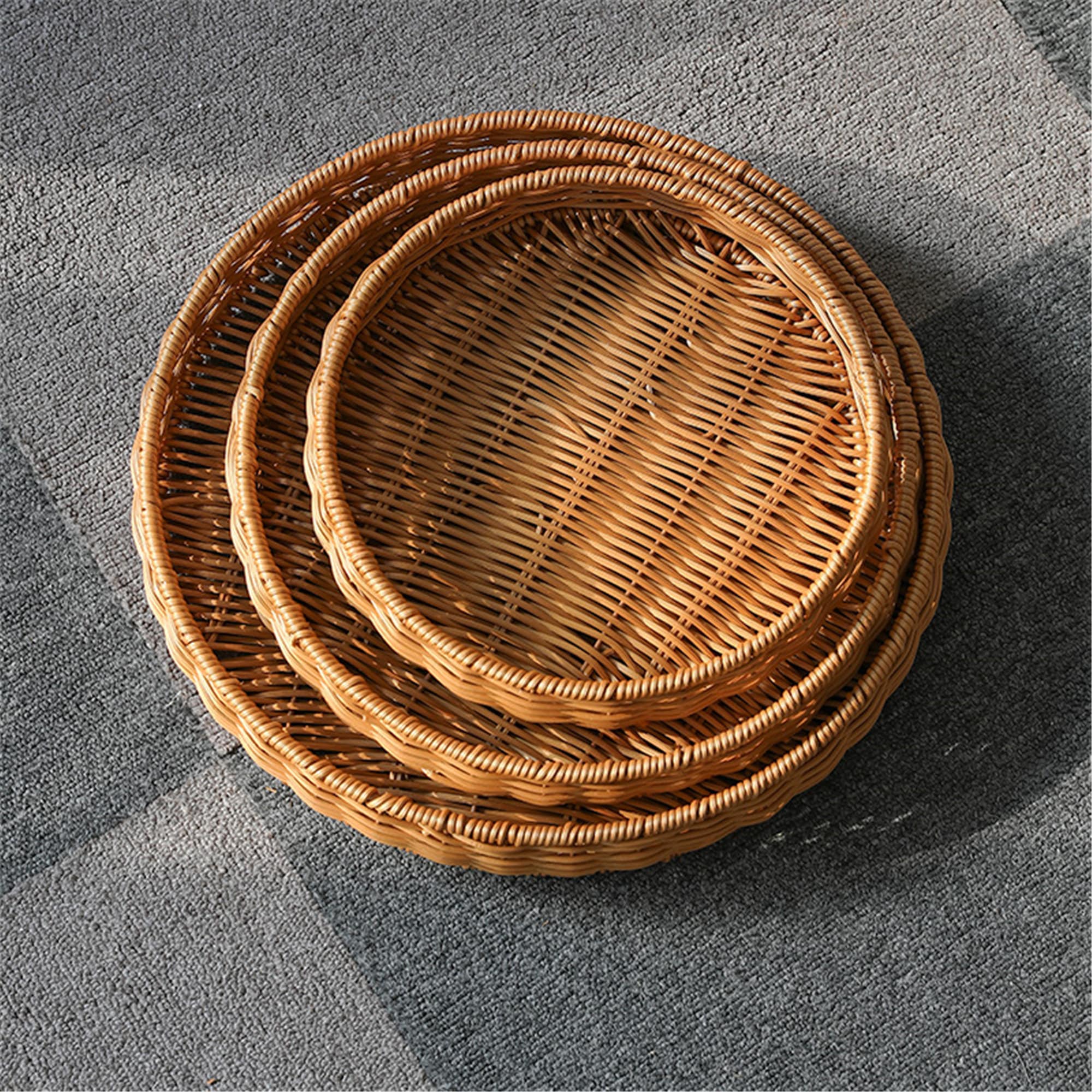 Hand weave plastic rattan basket imitation rattan storage Etsy