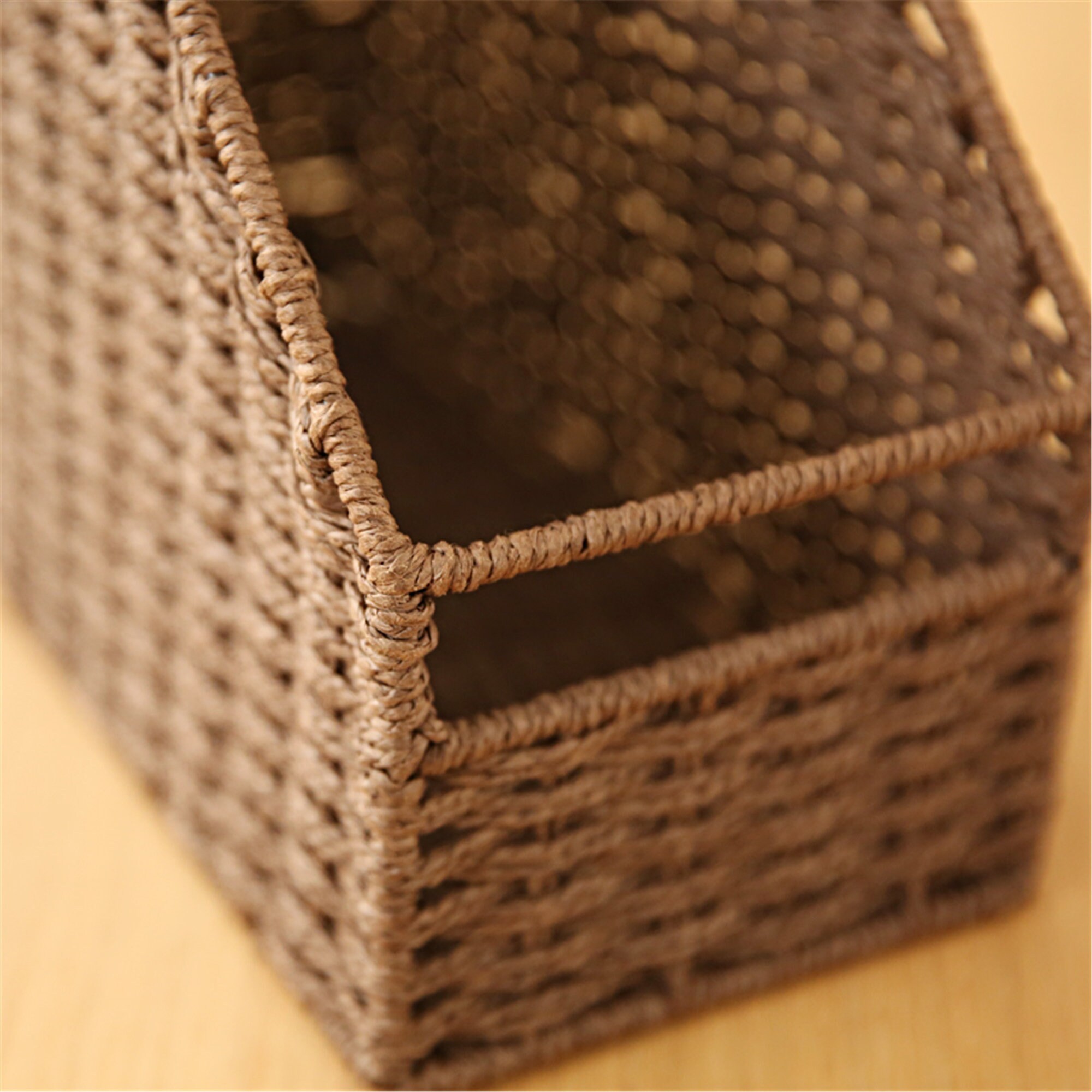 Handmade basket weaving desktop books and magazines storage Etsy