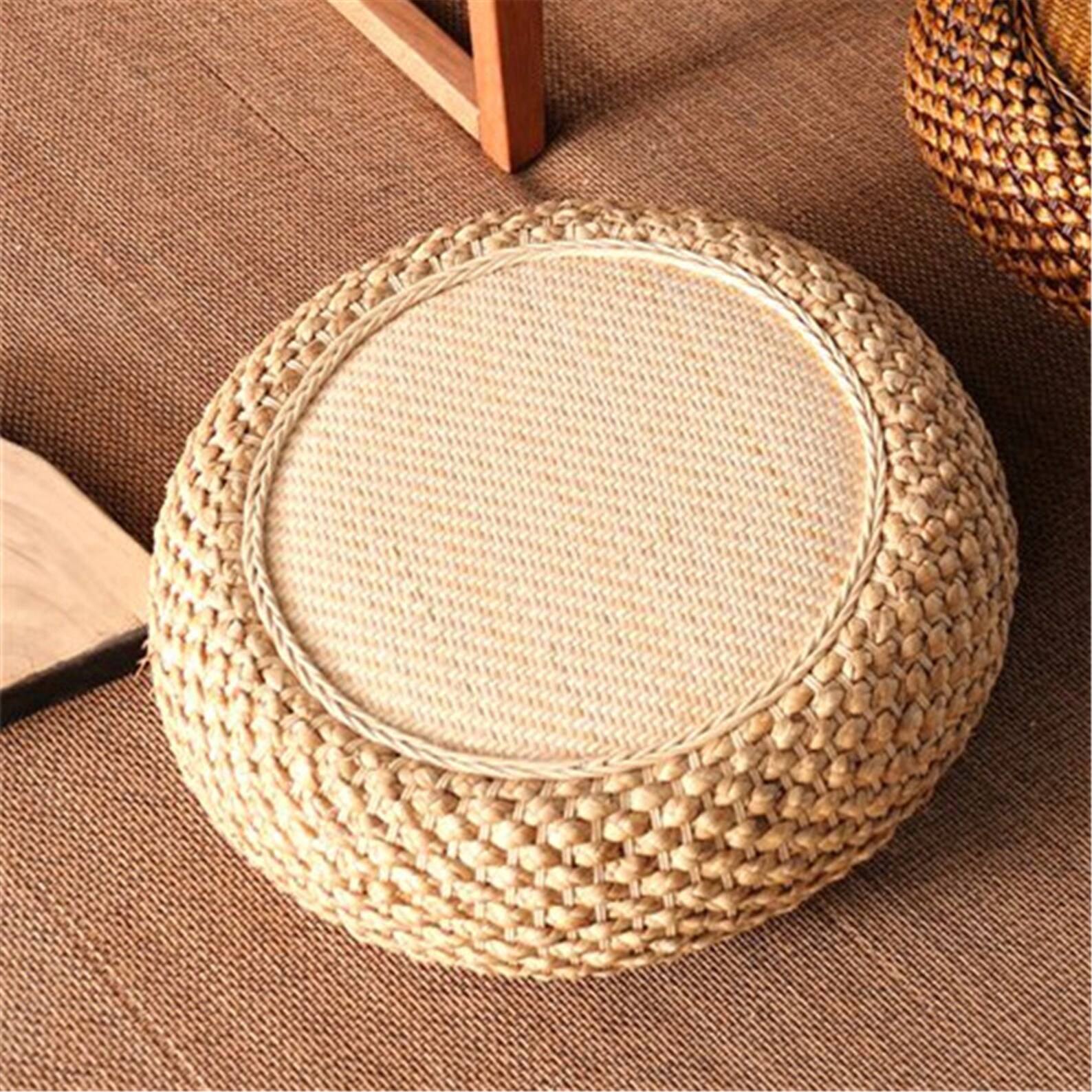 Custom Size Straw Cushion for Picnic Wicker Floor Cushion Etsy