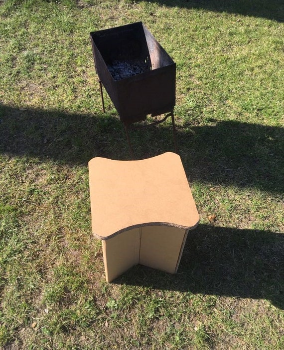 Cardboard Picnic Stools. of Set Foldable. Use. Camping Furniture. Stool. 2. Temporary Etsy - to Easy