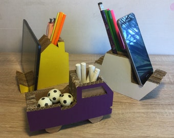 Set of 3. Tablet & Smartphone stands, organizers, pencil holders, different colors, school gift!