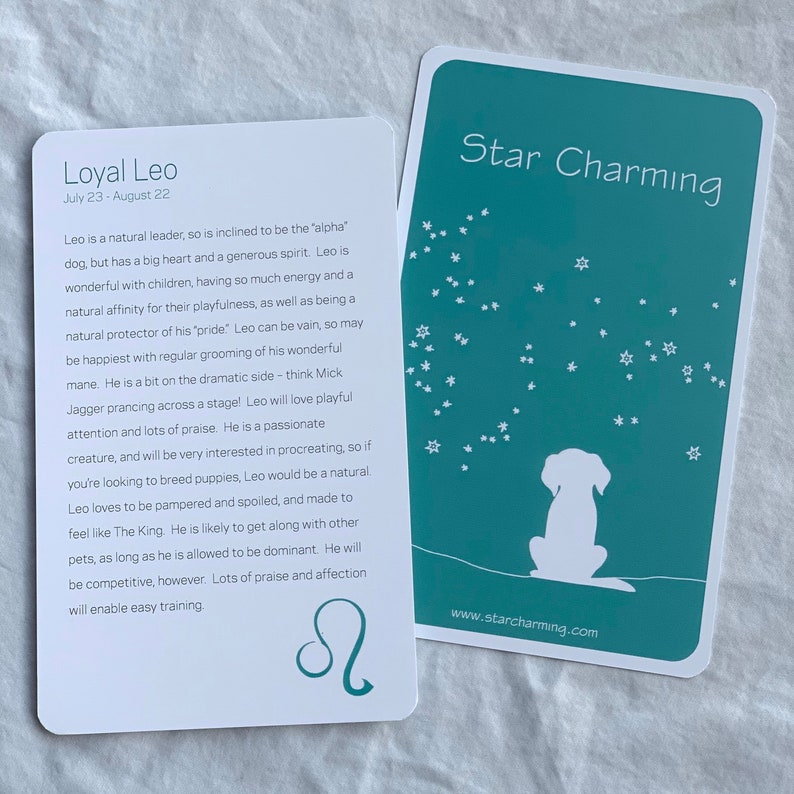 Leo dog charm and horoscope July 22 - August 22