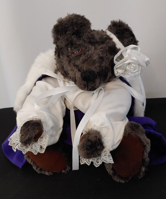 Female Teddy Bear With Rose and Capelet