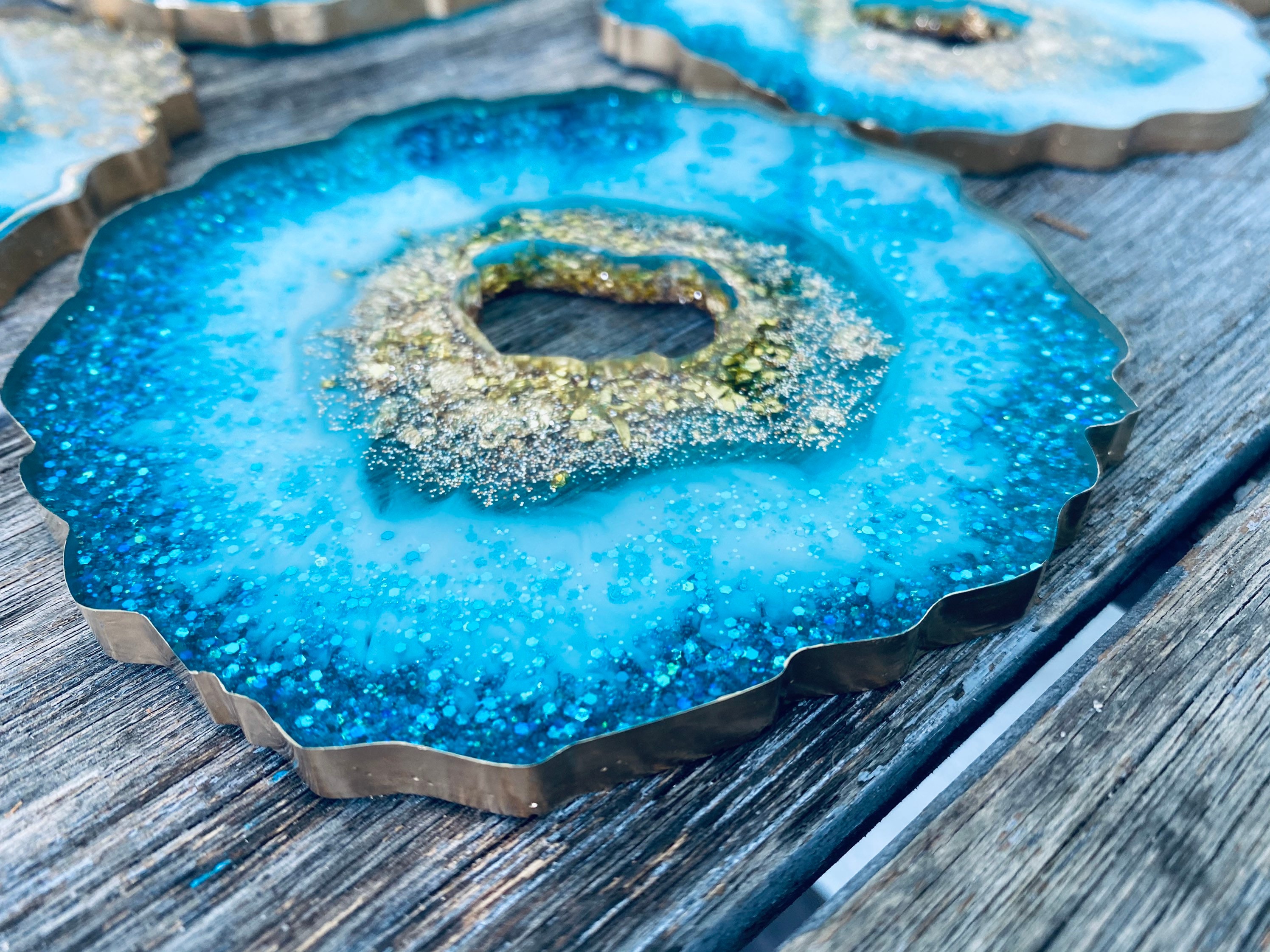 Handmade Custom Geode Coasters Set of 4 Etsy