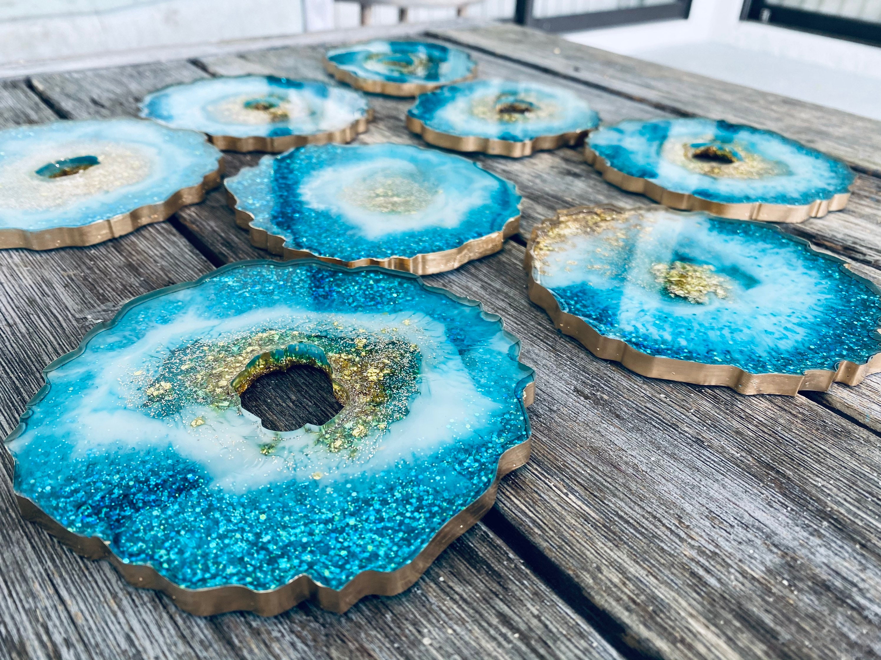 Handmade Custom Geode Coasters Set of 4 Etsy