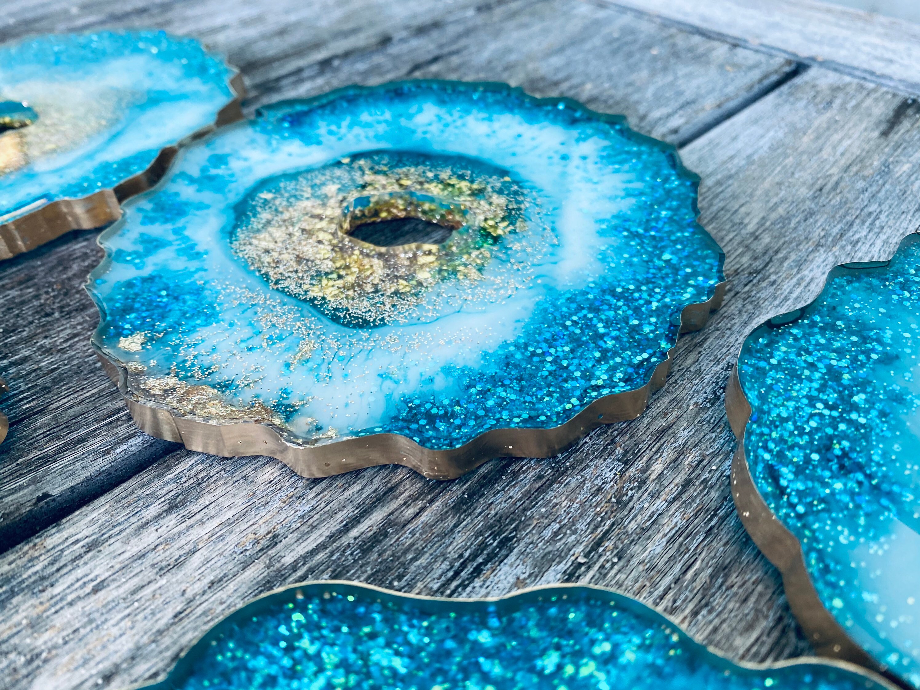 Handmade Custom Geode Coasters Set of 4 Etsy
