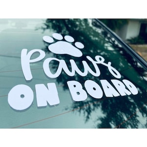 Paws On Board Dog Car Decal Sticker