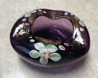 Italian Murano Lilac Floral Bowl