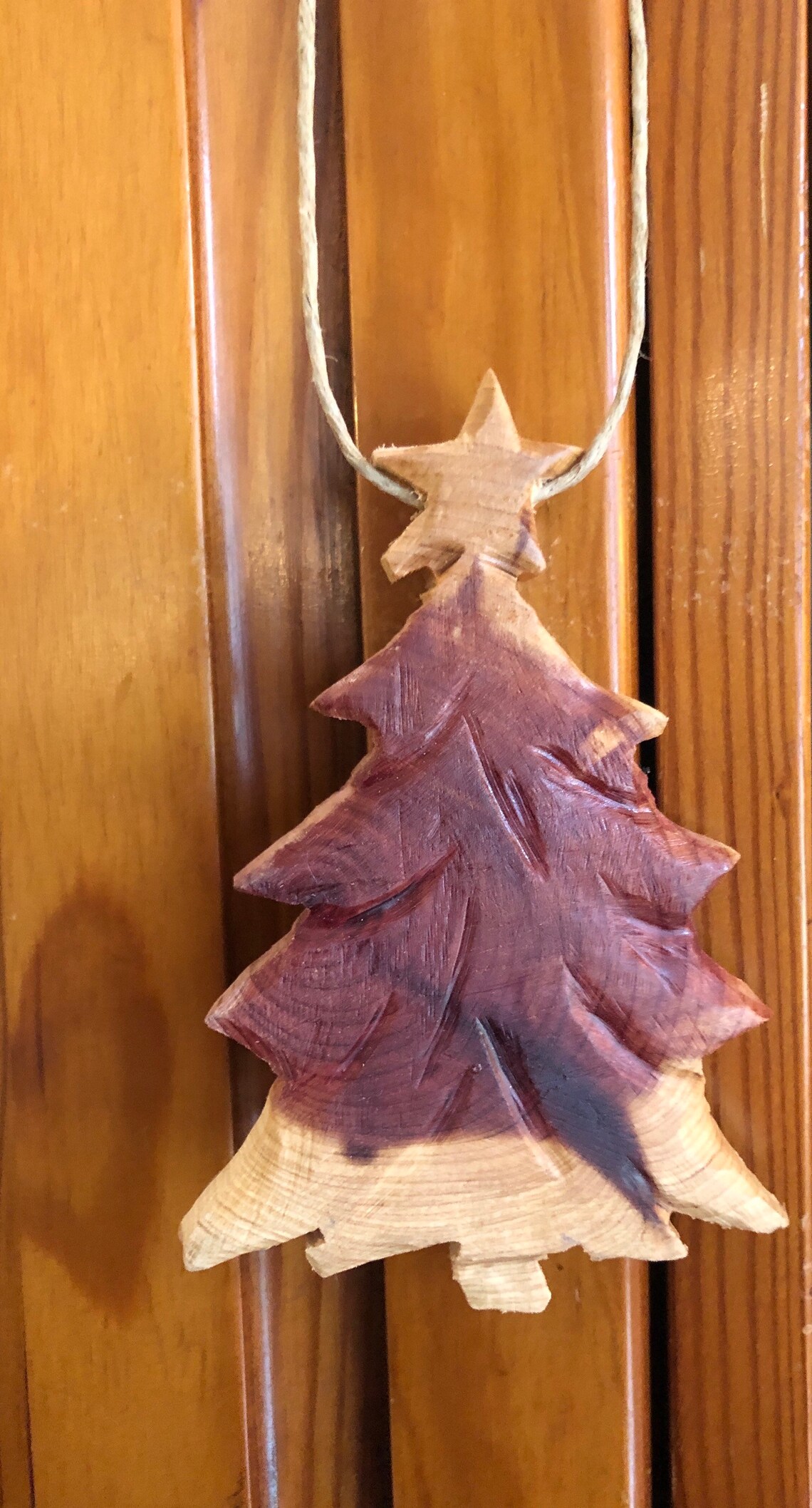 Handcarved cedar Christmas Tree Etsy