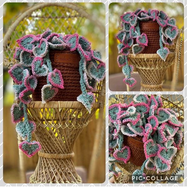 Crochet Variegated String of Hearts