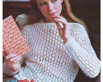 Knitting In Style - Lace Sweater - PDF Digital Knitting Pattern - Vintage Pattern