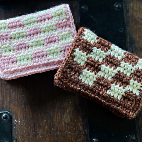 Crochet Pattern for Checkered Wallet, PDF File, Digital Download,