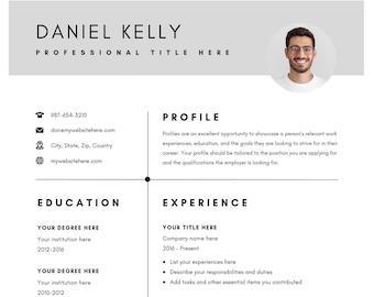 Premium Resume Template, Professional Modern Resume Template for Pages, Downloadable PDF Resume Template, Editable in Word and Google Docs