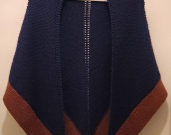 Blue and brown outlander shawl