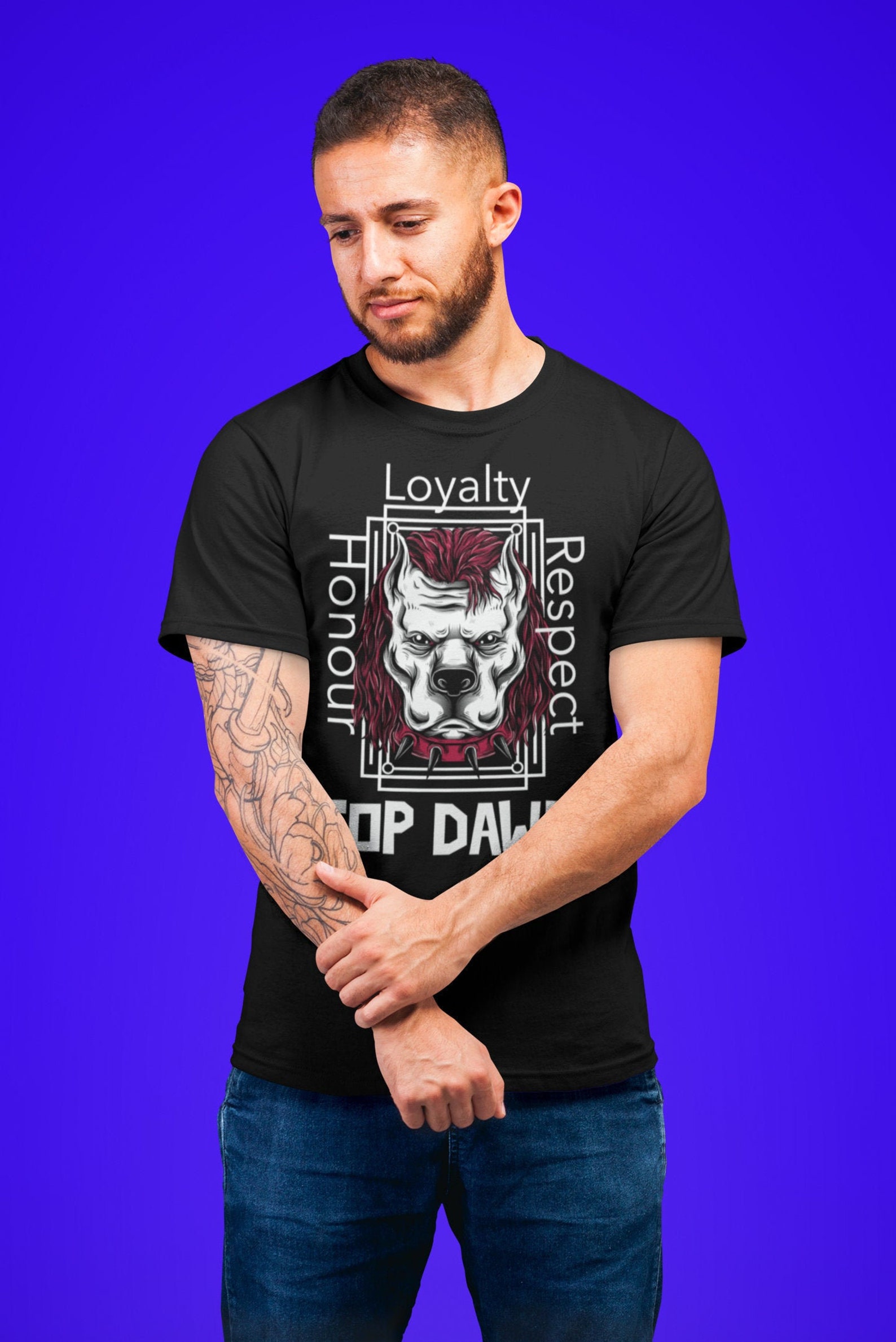 Top Dawg Tattoo Tshirt Hip Hop Tshirt Graphic Tshirt Etsy