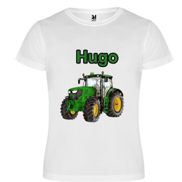 T-shirts polyester TRACTEUR  personnalisé ENFANT-CADEAUX