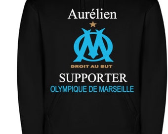 sweat capuche supporter Marseille personnalisé