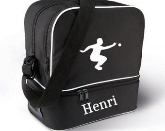 Personalized petanque bag 6 balls Bottom compartment of the bag with foam