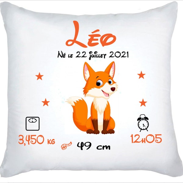 coussin personnalisé renard