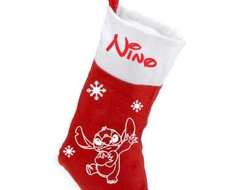 Chaussette de Noël personnalisée en feutrine STITCH