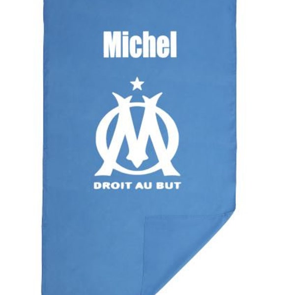 Custom microfiber single-sided blue bath towel om