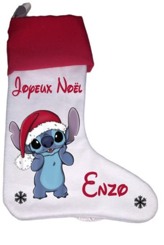 Personalized Stitch White and Red Fleece Christmas Socks Etsy UK