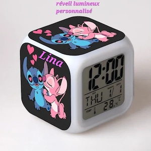 Disney Stitch Alarm Clock Anime Cartoon Creative Metal Material