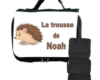 personalized hedgehog toiletry bag