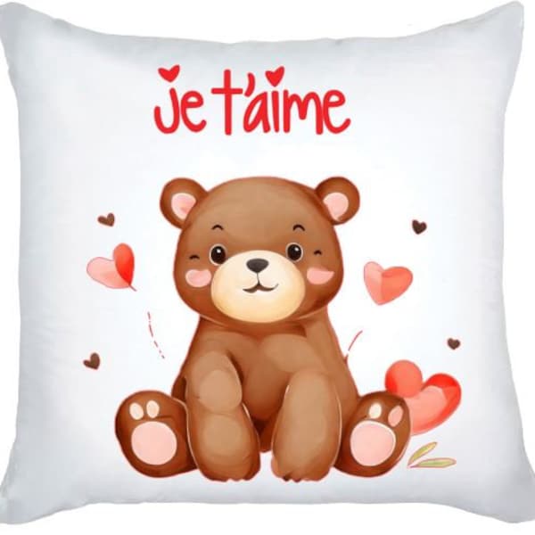 coussin OURS AMOUREUX