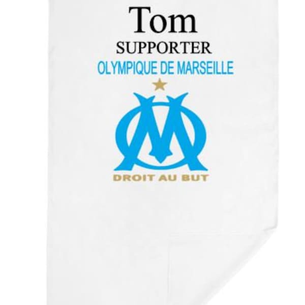 White bath towel front microfiber / back cotton personalized om