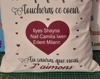 Coussin mamie avec prénoms petits enfants