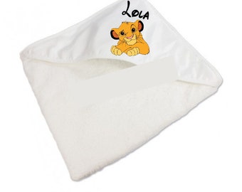 serviette de bain personnalisée simba