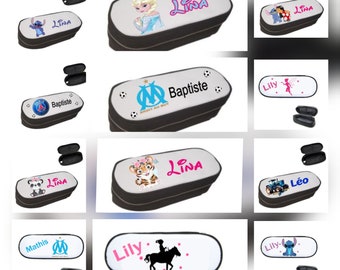 personalized printed pencil case om psg, unicorn, fairy, tractor