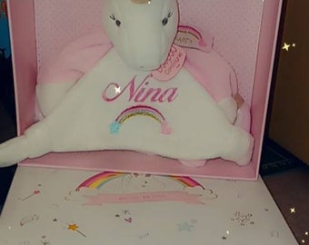 Doudou licorne personnalisé