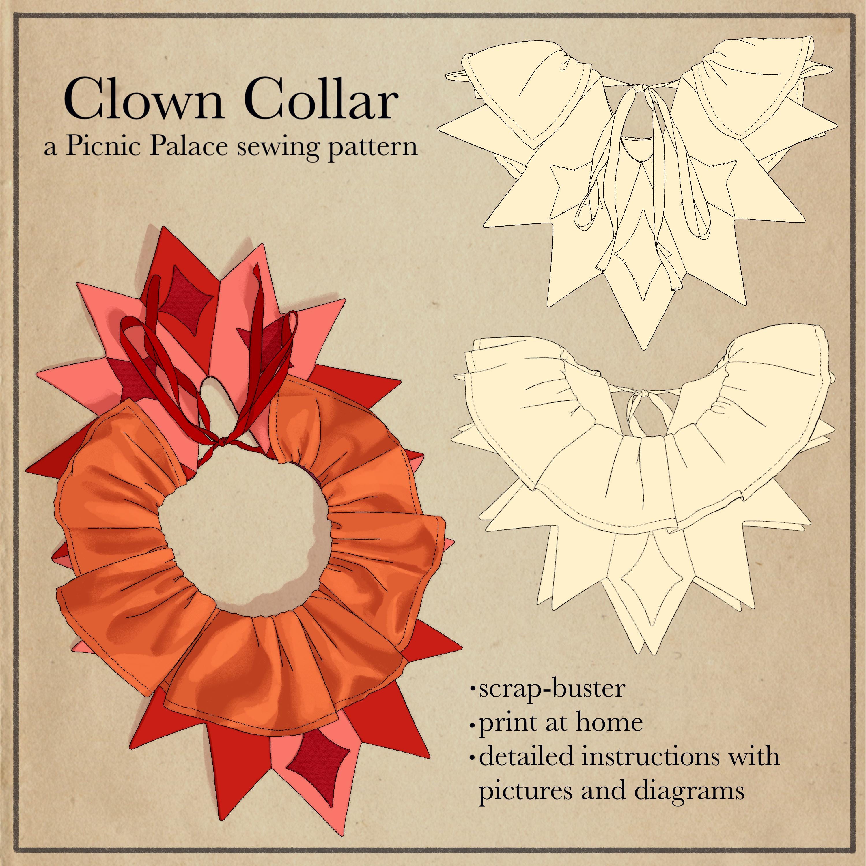 Picnic Palace's Classic Clown Collar Sewing Pattern - Etsy