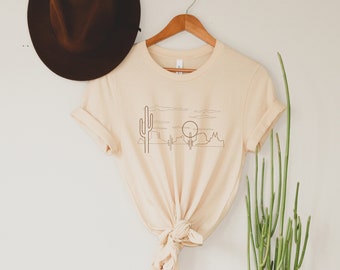 Wüste Landschaft T-Shirt / Wüste Shirt / Wüste Vibes / Out West / Western wear / westlichen T-Shirt / Grafik T-Shirt / Unisex Shirts / minimalistisch