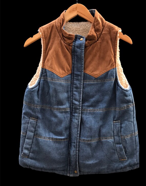 Vintage Jeans & Leather Downstring Thick Lining Wi