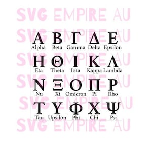 Griechische Alphabet SVG, griechische Buchstaben SVG, Bruderschaft Buchstaben SVG, Sorority Buchstaben Svg, Bruderschaft Namen Svg, griechische Alphabet Vektor