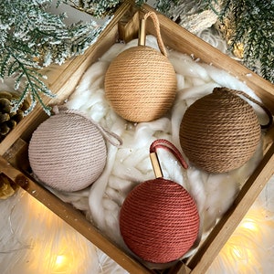 Macrame Handmade Ornament Set - Handmade Minimal Ornament | Neutral Holiday Décor | Nostalgic Christmas | Christmas Tree Ornament
