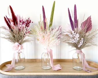 Purple & Neutral Dried Flower Bouquets |Tabletop Décor | Wedding Décor| Floral Arrangements | Rustic Chic Décor |Boho Décor|Bridal Bouquet |