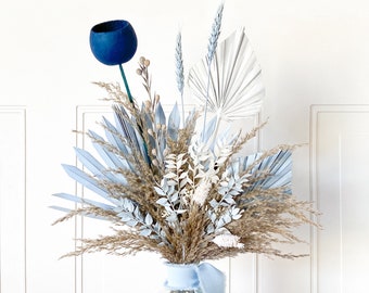 Hues of Blue Dried Flower Bouquet |Tabletop Décor | Wedding Décor| Floral Arrangements | Rustic Chic Décor |Boho Decor|Bridal Bouquet|