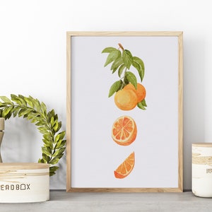 Orange Print|Framed Print| Abstract Print| Modern Print| Wall Home Décor| Minimalist Wall Art| Cirtus Decor|Trendy Art|