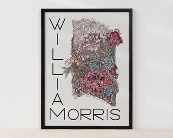 William Morris Print | William Morris Flower Pattern|William Morris Exhibition Poster|William Inspired |Gift Ideas|Splash Abstract Art |