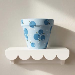 Jardinière de verger de bleuets | Jardinière en terre cuite | Jardinière peinte à la main | Jardinière botanique