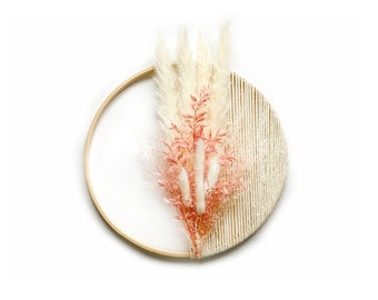 Dried Flowers Macrame Wreath|Hoop Wreath Ring|Wooden Wreath| Flower Wall Hanging| Handmade Spring Décor |Pampas Grass Decor| Farmhouse Décor