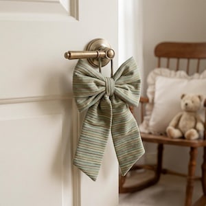 Heritage Stripe Bow | Farmhouse Wall Art | Striped Print Decor  | Shabby Chic Décor