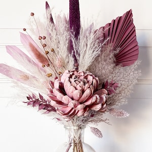 Purple & Neutral Dried Flower Bouquet