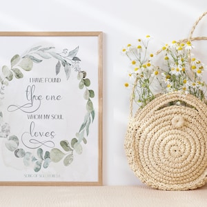 Song Of Solomon 3:4  Print| I Have Found The One Whom My Soul Loves |Christian Print| Minimalist Wall Art|Couple Gift ideas|Religious Quote|