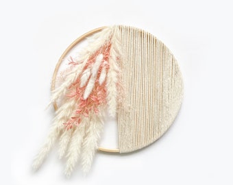 Dried Flowers Macrame Wreath| Hoop Wreath Ring| Wooden Wreath| Flower Wall Hanging| Handmade Spring Décor |Pampas Grass Decor| Farmhouse|